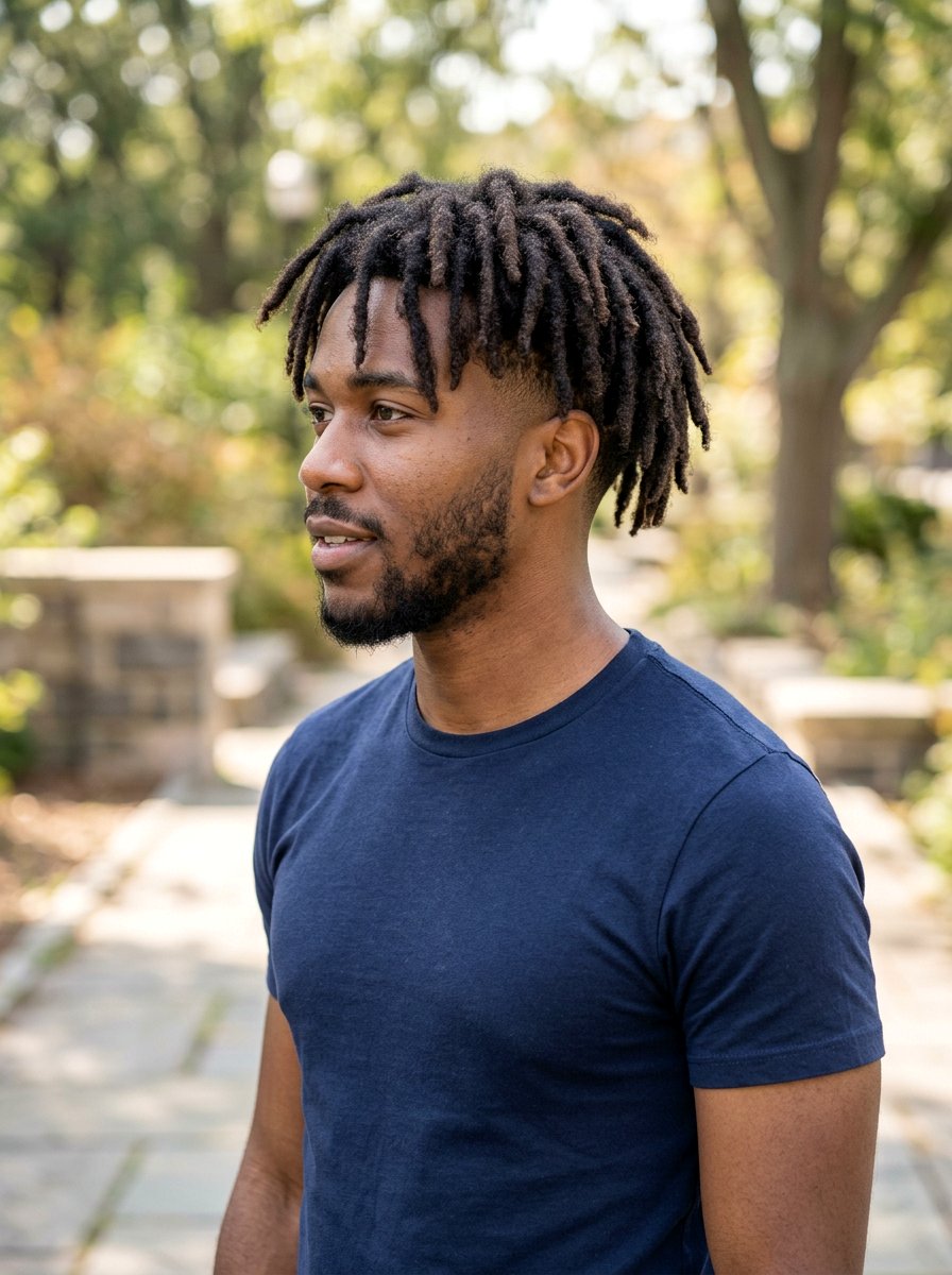 Semi Freeform Locs With Tapered Neckline - 20 semi freeform loc styles men - 20 semi freeform loc styles men