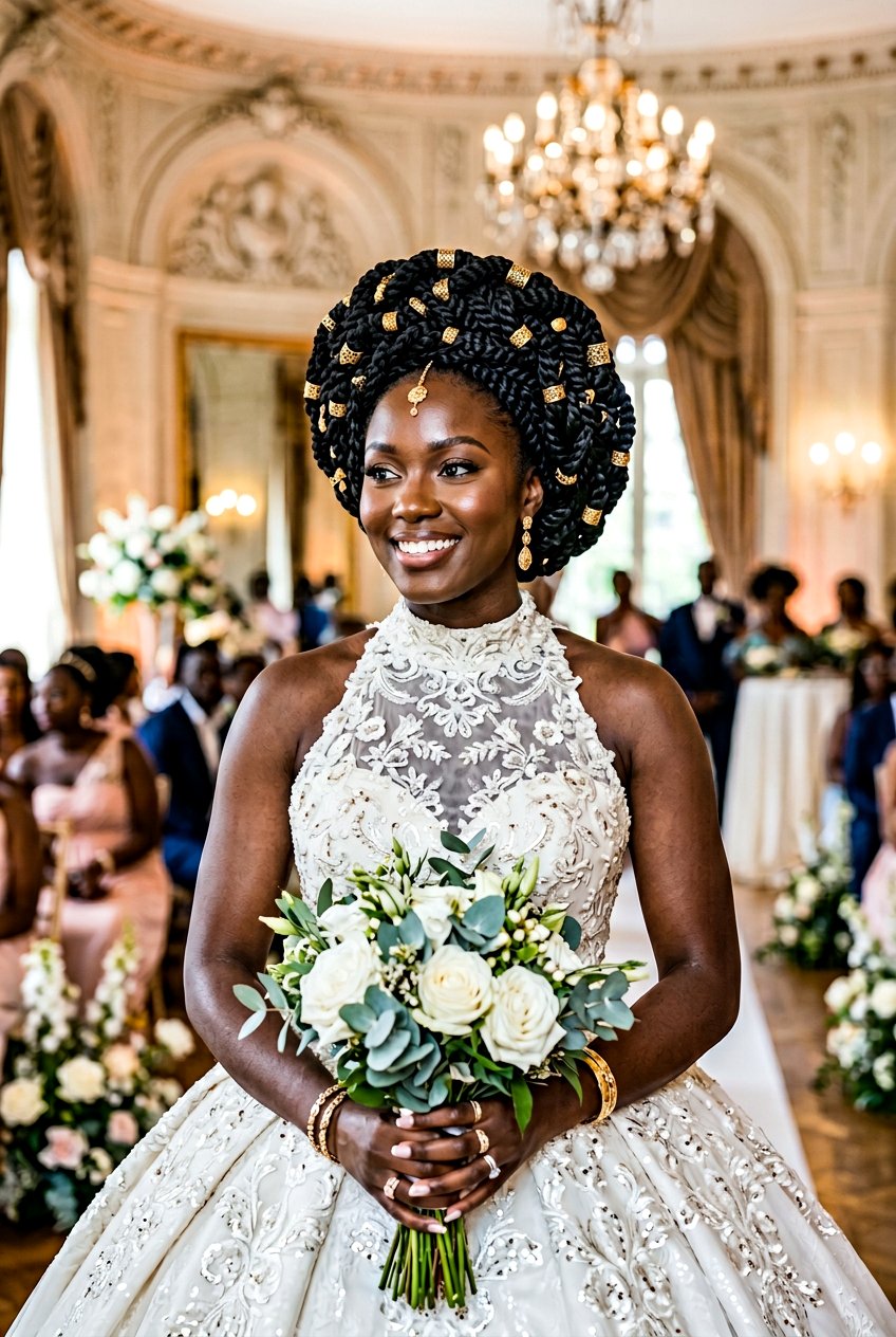 Senegalese Twist Braid Crown - 20 bridal braid styles for black women - 20 bridal braid styles for black women