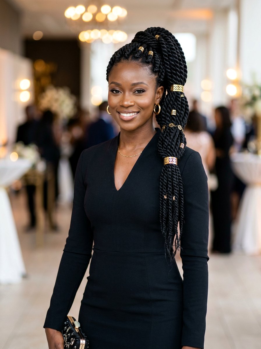 Senegalese Twist Ponytail With Cuffs - 20 senegalese twists ponytail - 20 senegalese twists ponytail