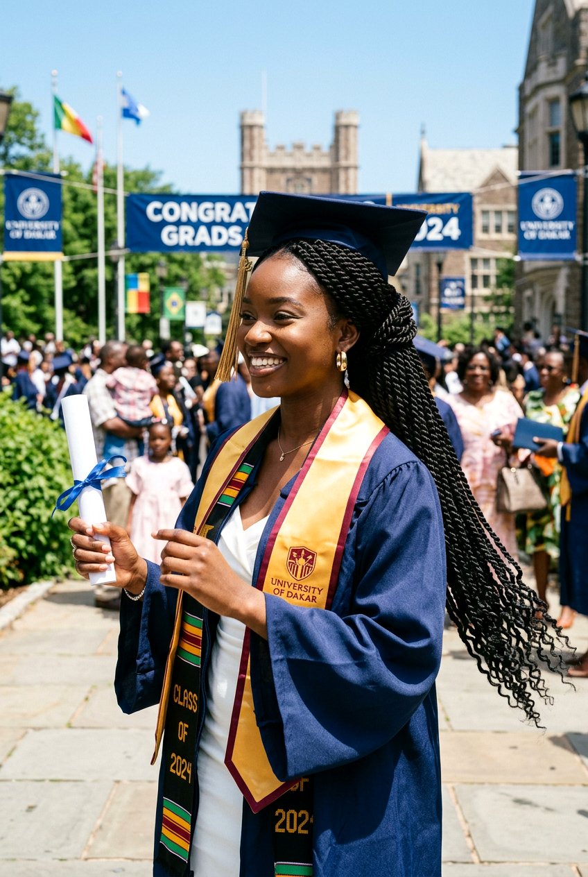 Senegalese Twist Ponytail with Flowing Length - 20 graduation braid ponytail for black girls - 20 graduation braid ponytail for black girls