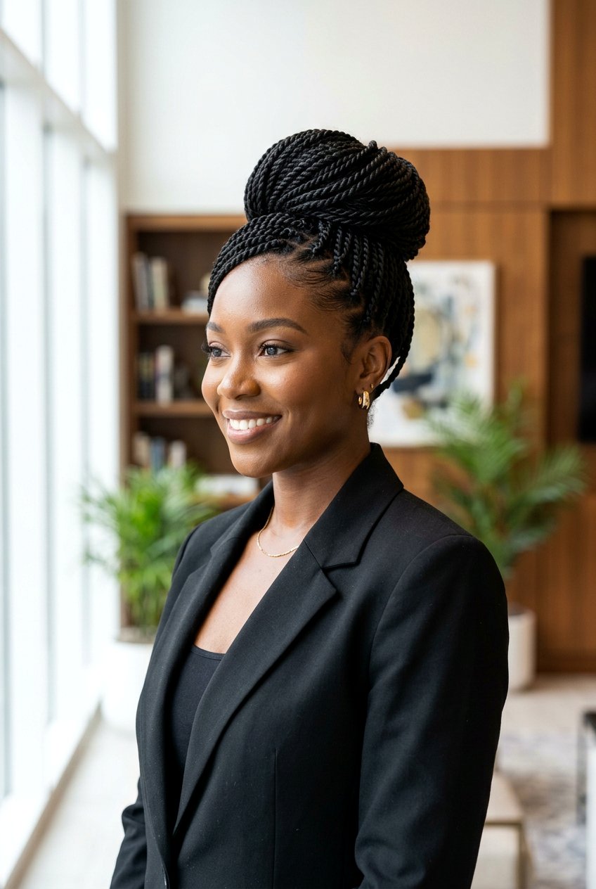 Senegalese Twist Updo - 20 black women classy updo hairstyles - 20 black women classy updo hairstyles