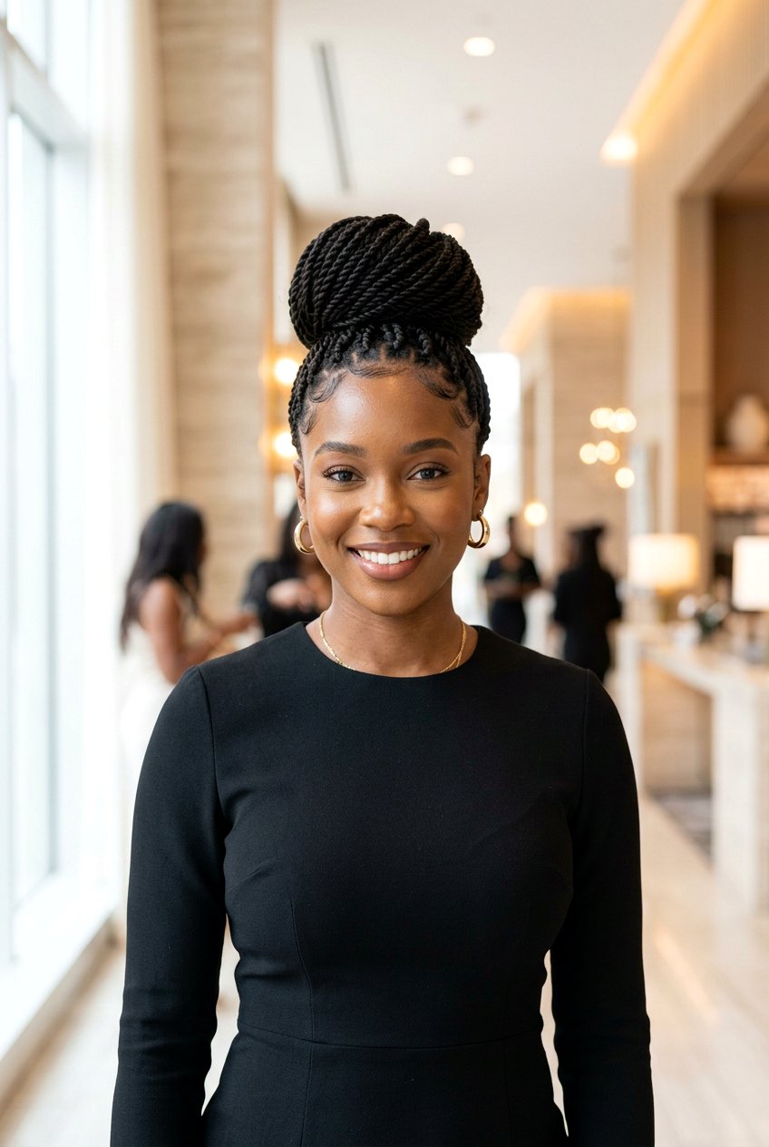 Senegalese Twists Updo - 20 black women wedding guest braid styles - 20 black women wedding guest braid styles