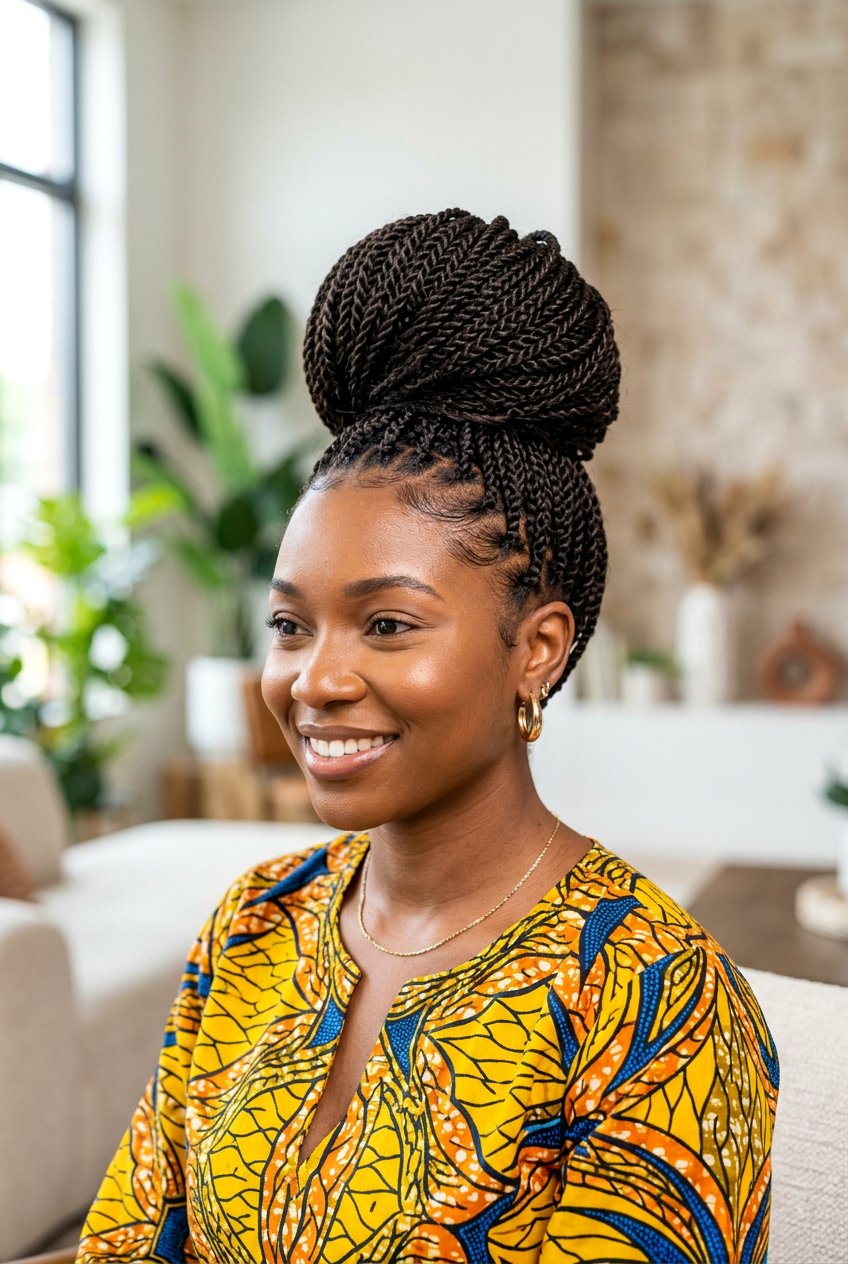 Senegalese twists high bun - 20 senegalese twists hairstyles - 20 senegalese twists hairstyles