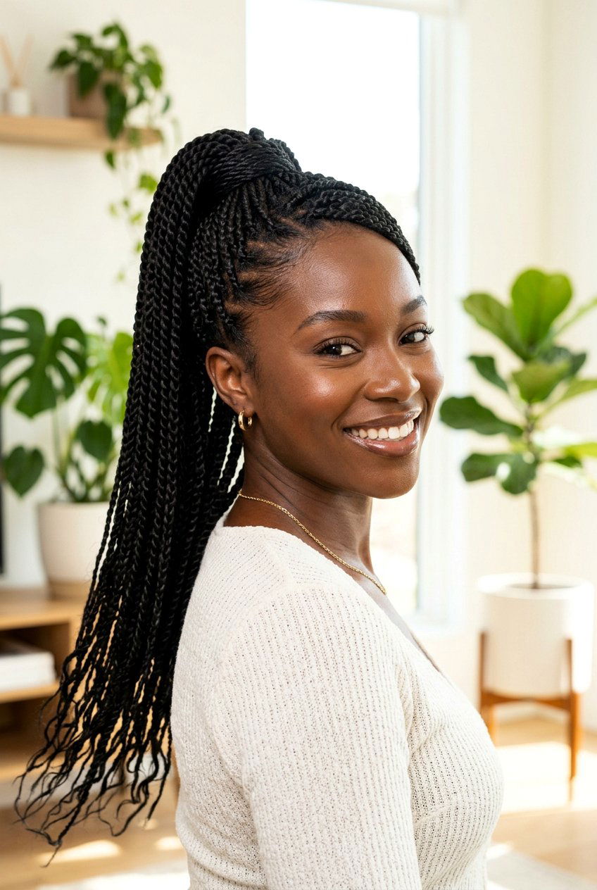 Senegalese twists ponytail - 20 senegalese twists hairstyles - 20 senegalese twists hairstyles