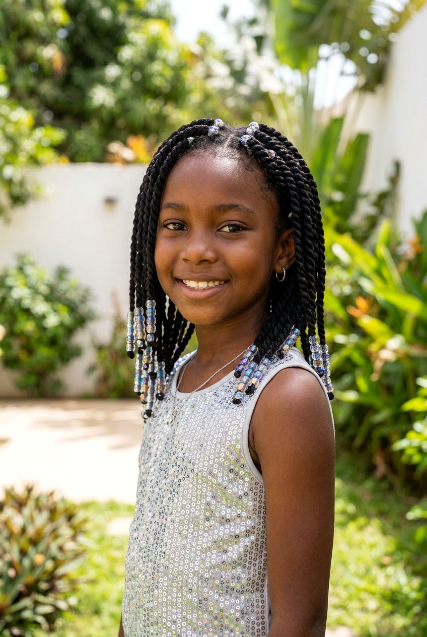 Senegalese twists with beads - 20 little girls twists with beads - 20 little girls twists with beads