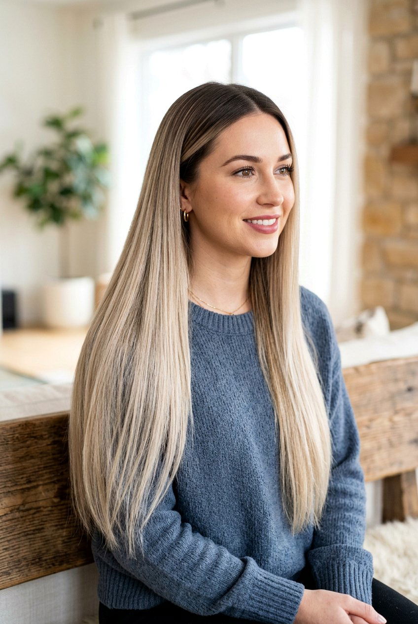 Shadow Root Blonde on Long Straight Hair - 20 hair color ideas for long straight hair - 20 hair color ideas for long straight hair