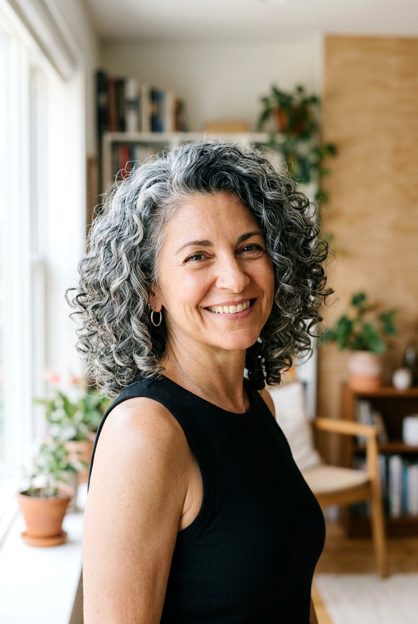 Shadow Root On Curly Gray Hair - 20 shadow root for gray blending - 20 shadow root for gray blending