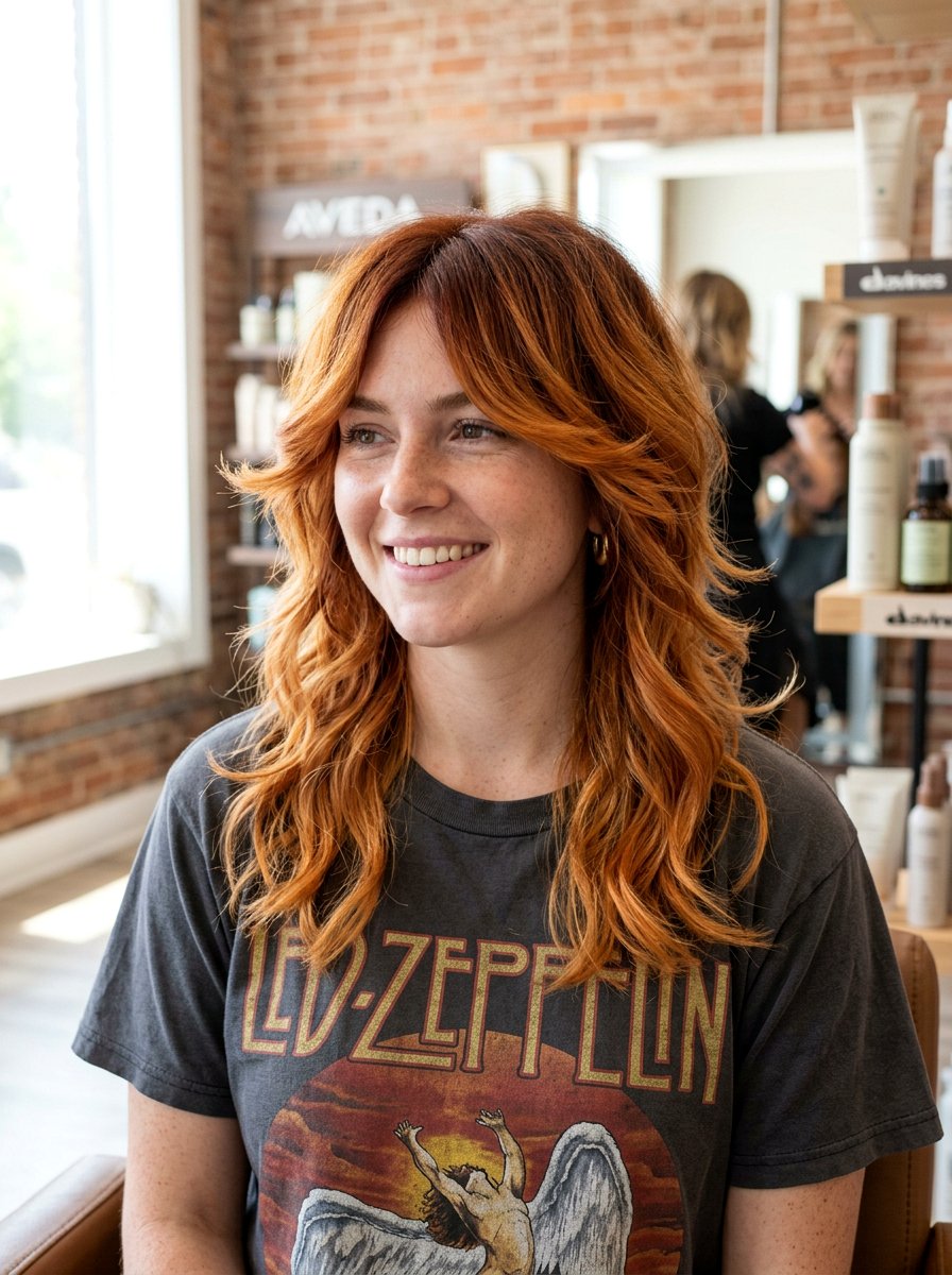 Shag Haircut Ginger Balayage With Shadow Root - 20 ginger balayage with shadow root1 - 20 ginger balayage with shadow root_1