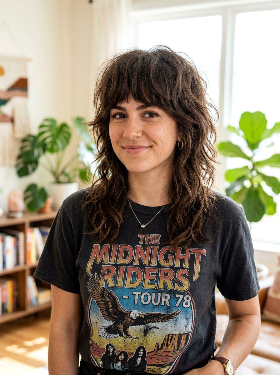 Shag Haircut With Bangs - 20 hairstyle to balance long forehead - 20 hairstyle to balance long forehead