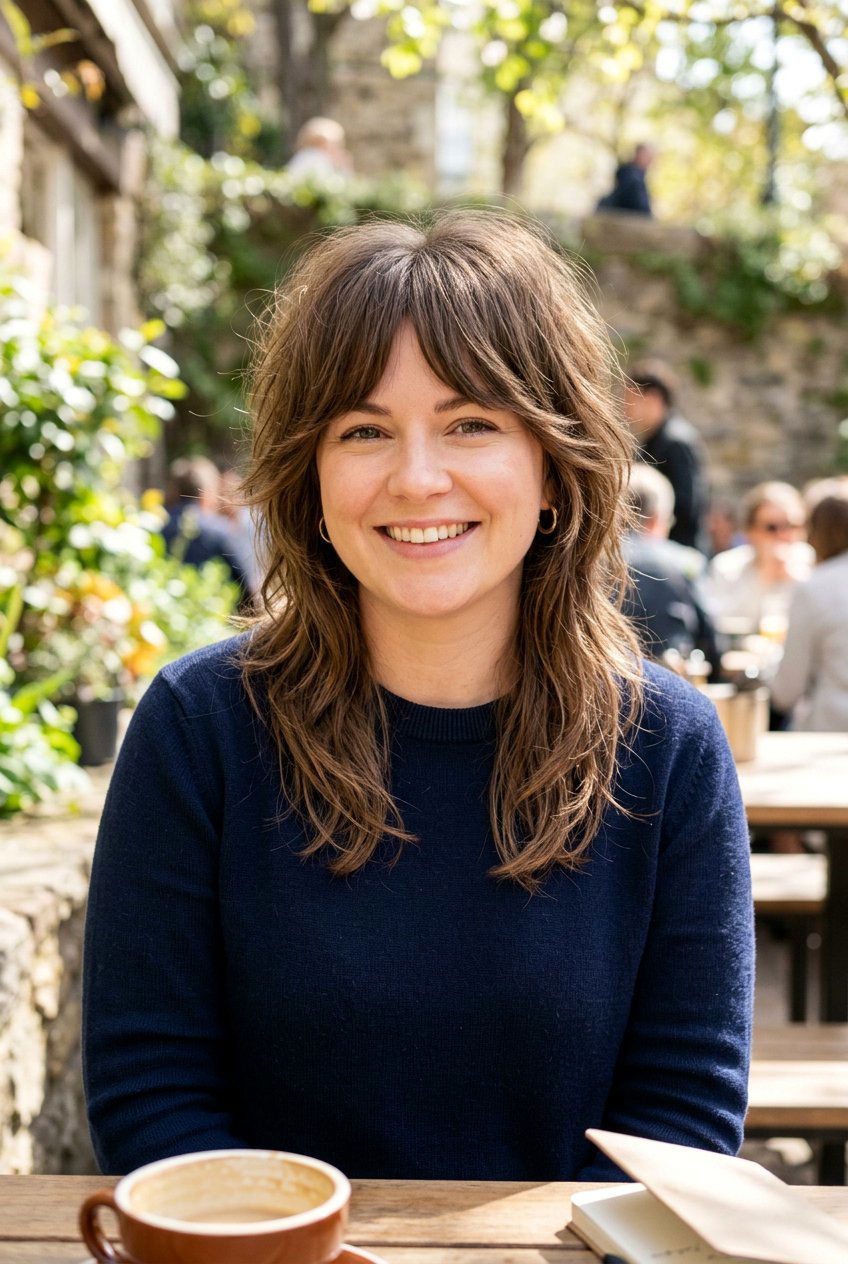 Shag Haircut With Bottleneck Bangs For Round Face - 20 shag haircut with bottleneck bangs - 20 shag haircut with bottleneck bangs