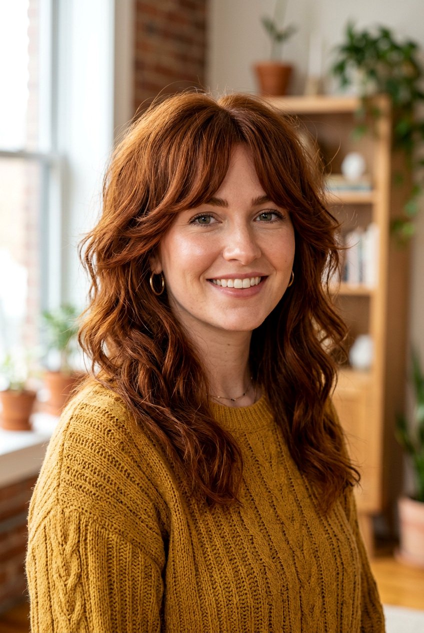 Shag Haircut With Bottleneck Bangs - 20 70s shag for thick hair women - 20 70s shag for thick hair women