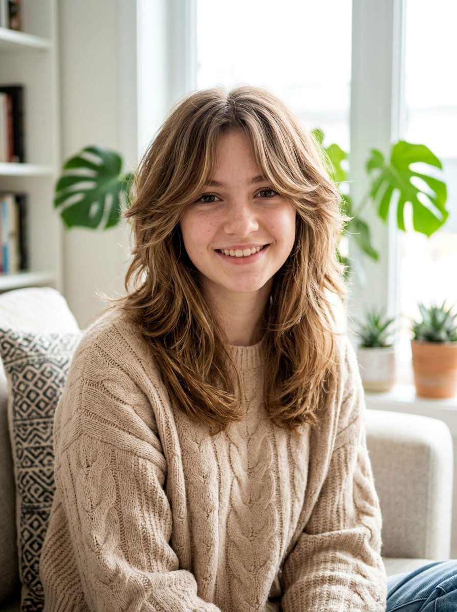 Shag Haircut With Curtain Bangs - 20 teen girls shoulder length shag haircut - 20 teen girls shoulder length shag haircut