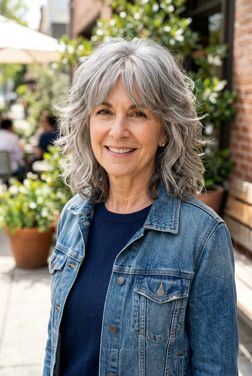 Shag Haircut With Curtain Bangs - 20 curtain bangs for women over 60 - 20 curtain bangs for women over 60