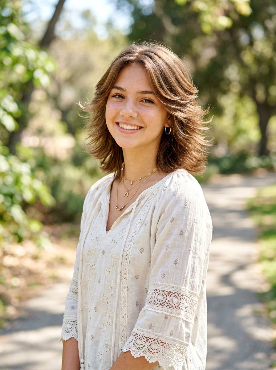 Shag Haircut With Feathered Layers - 20 teen girls shoulder length shag haircut - 20 teen girls shoulder length shag haircut