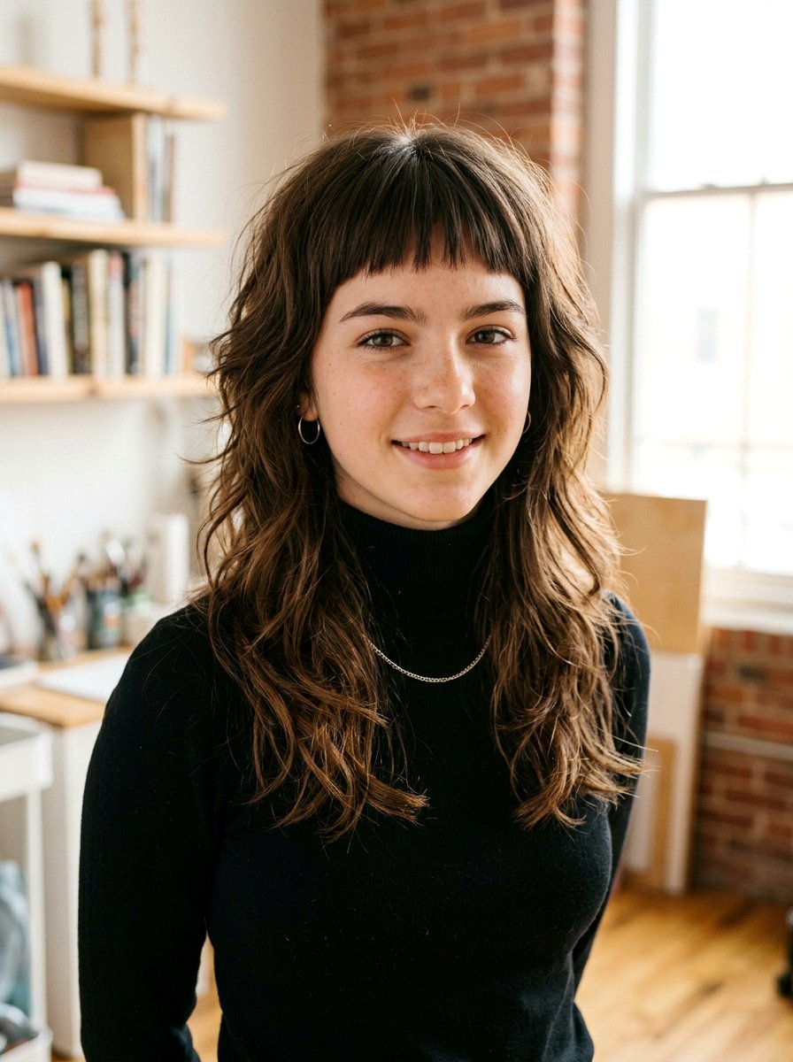 Shag Haircut With Micro Bangs - 20 teen girls shoulder length shag haircut