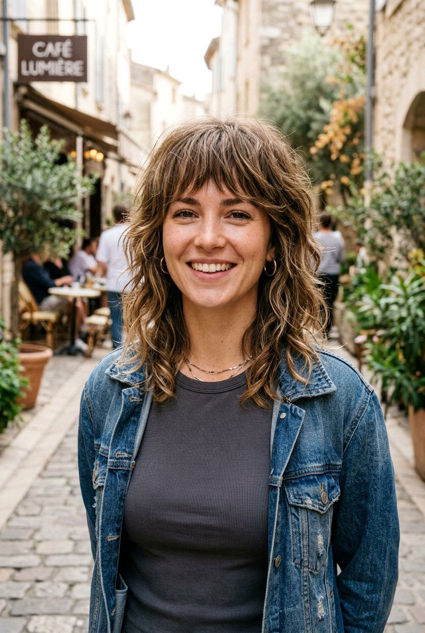 Shag Haircut with Bangs - 20 hairstyles for small forehead - 20 hairstyles for small forehead