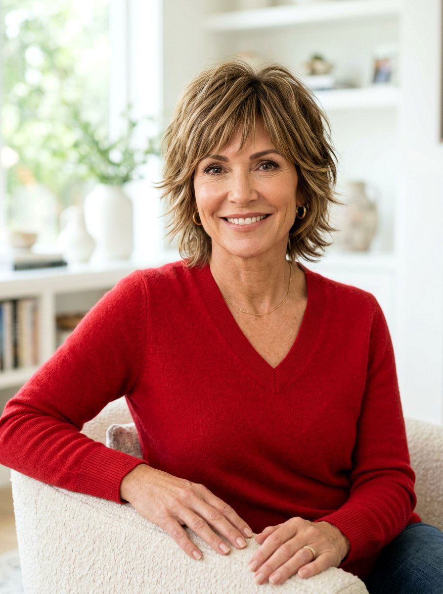 Shag With Face Framing Layers - 20 shoulder length shag for women over 50 - 20 shoulder length shag for women over 50