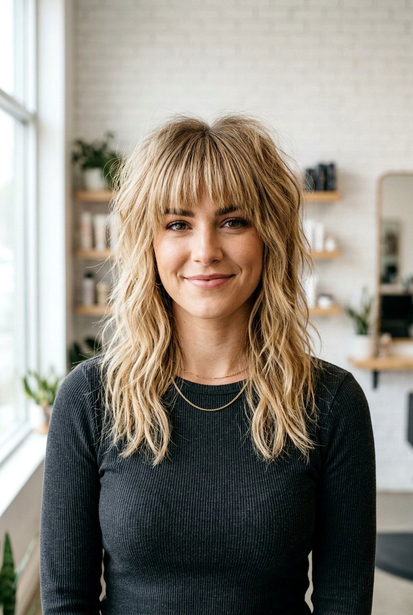 Shag haircut blunt bangs - 20 blunt bangs hairstyles - 20 blunt bangs hairstyles