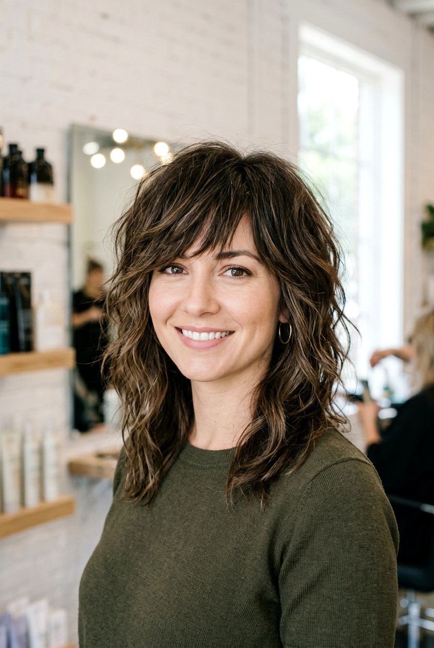 Shag haircut side bangs - 20 side swept bangs hairstyles - 20 side swept bangs hairstyles
