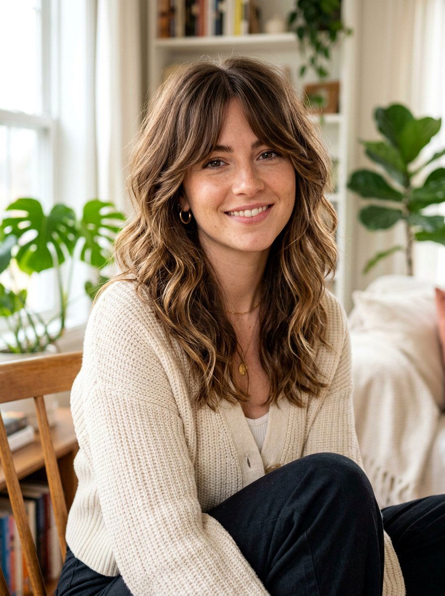 Shag with Curtain Bangs - 20 fall shag haircut ideas - 20 fall shag haircut ideas