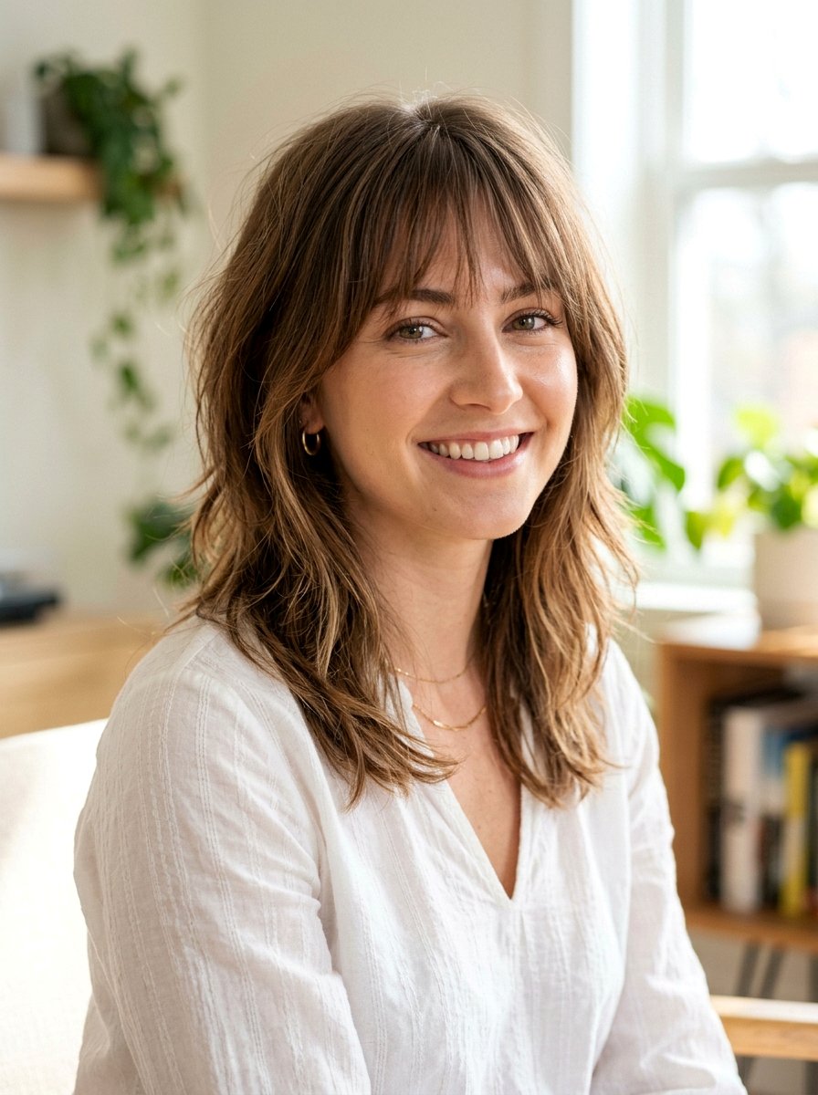 Shag with Wispy Bangs - 20 fall shag haircut ideas - 20 fall shag haircut ideas