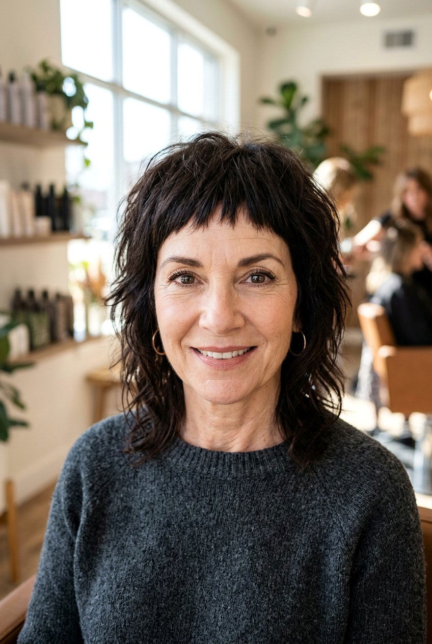 Shag with micro bangs - 20 shag haircuts for older women - 20 shag haircuts for older women