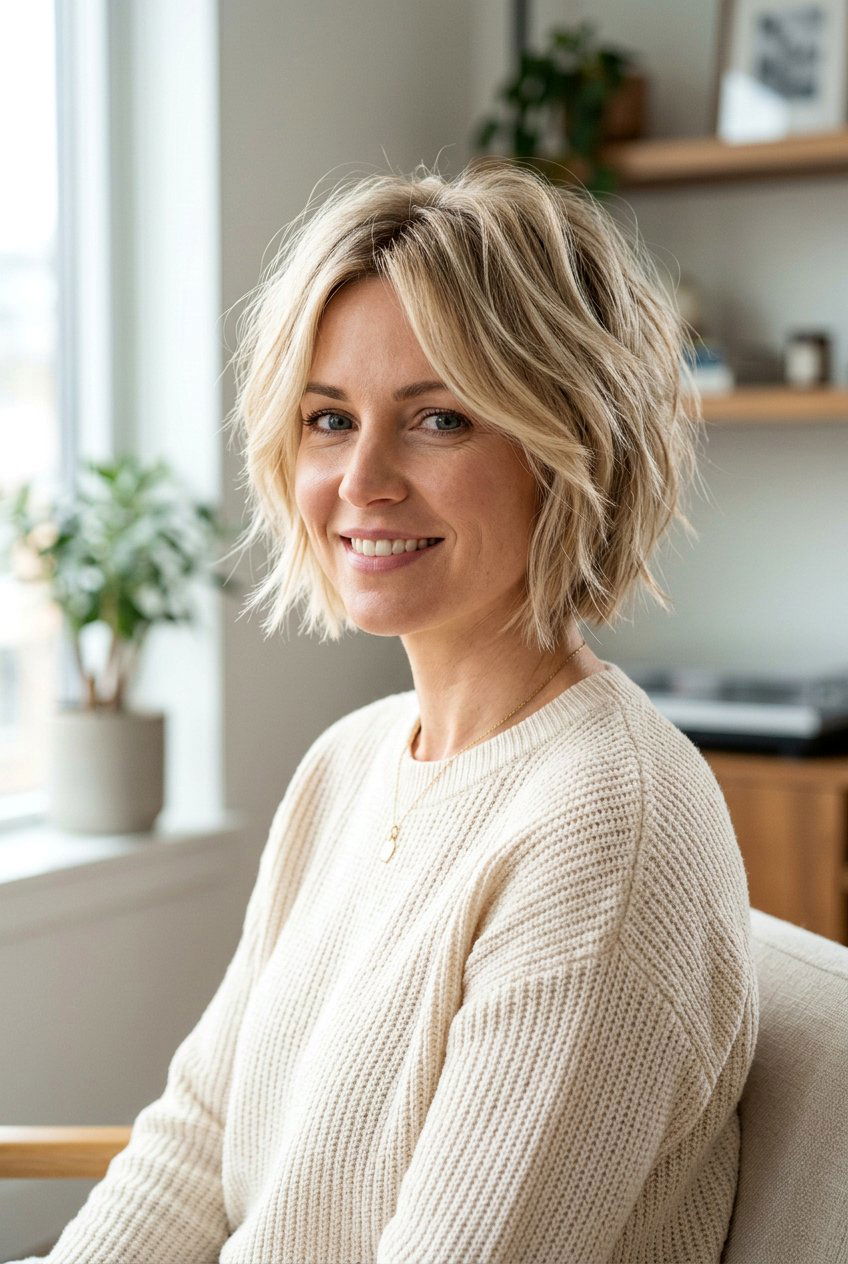 Shaggy Bob For Fine Hair - 20 layered haircut with movement for fine hair - 20 layered haircut with movement for fine hair