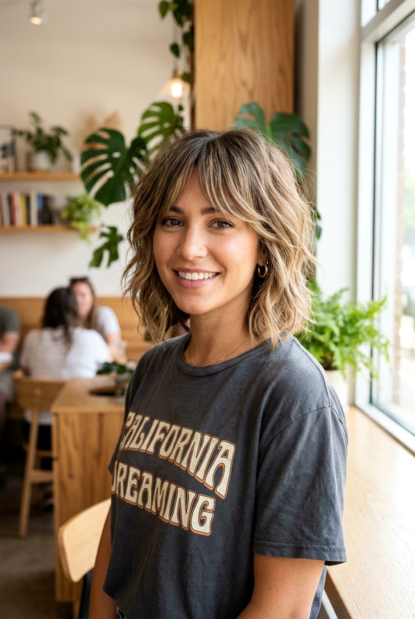 Shaggy Bob With Curtain Bangs - 20 bob with curtain bangs - 20 bob with curtain bangs