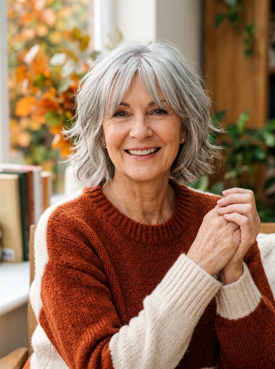 Shaggy Bob With Curtain Bangs - 20 short bob with volume for older women - 20 short bob with volume for older women