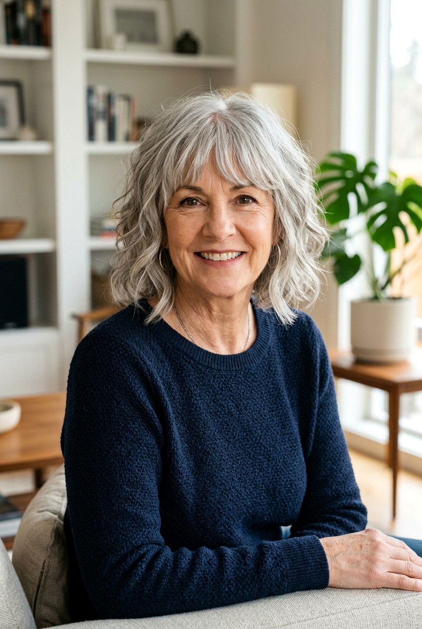 Shaggy Bob With Fringe - 20 short hairstyles for women over 60 - 20 short hairstyles for women over 60