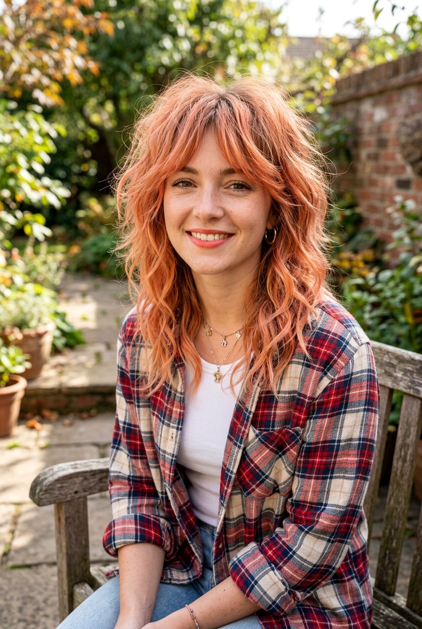 Shaggy Coral Peach Balayage - 20 coral peach balayage - 20 coral peach balayage