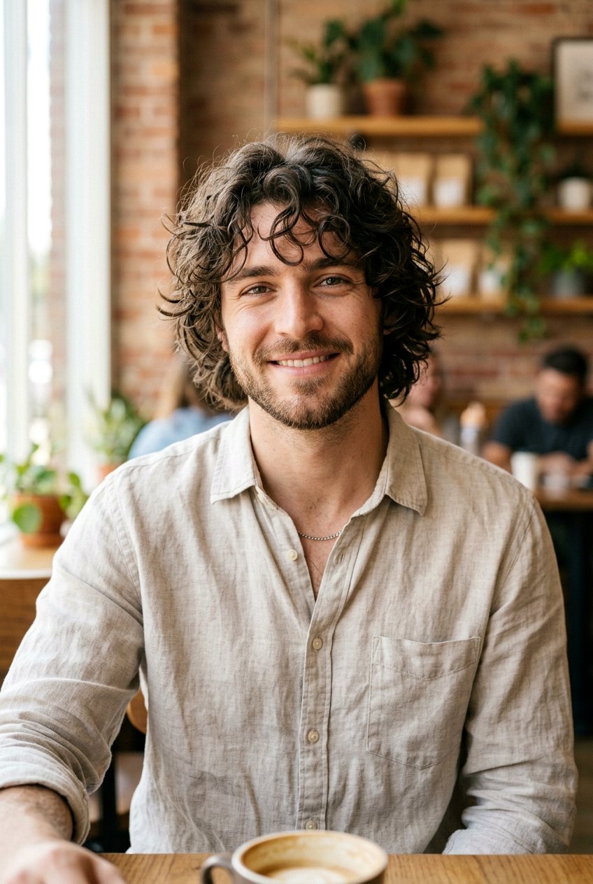 Shaggy Curly Layers - 20 mens haircut for curly medium hair - 20 men’s haircut for curly medium hair