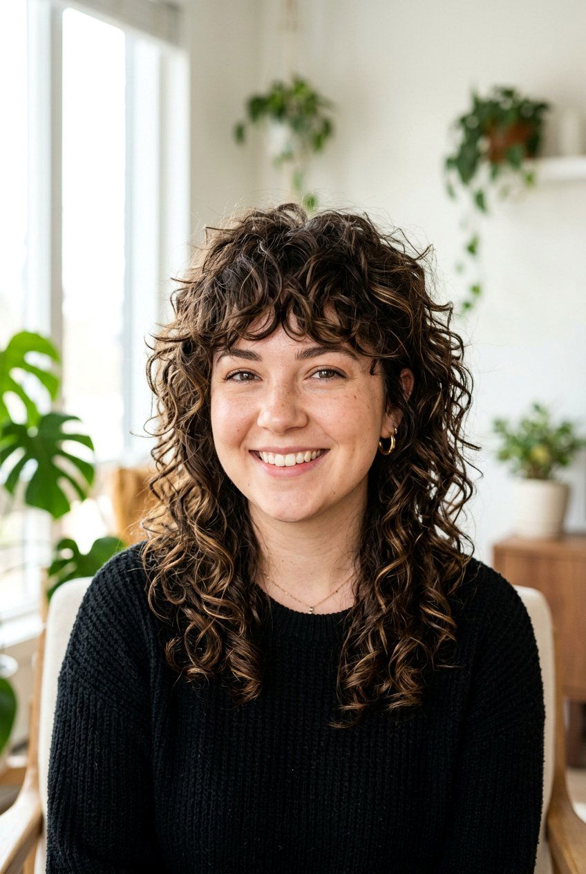 Shaggy Curly Wolf Cut For Round Face - 20 curly wolf cut for round face - 20 curly wolf cut for round face