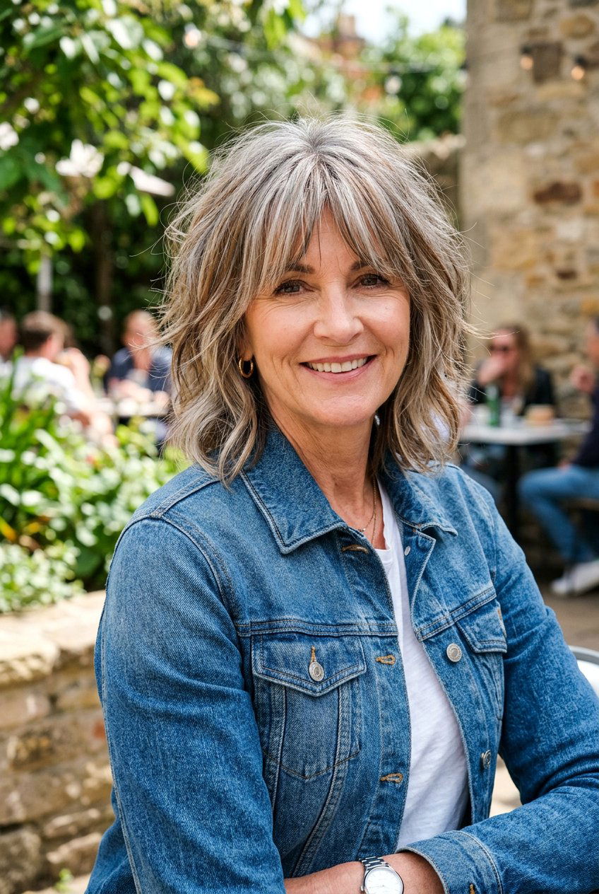 Shaggy Curtain Bangs - 20 curtain bangs for women over 50 - 20 curtain bangs for women over 50