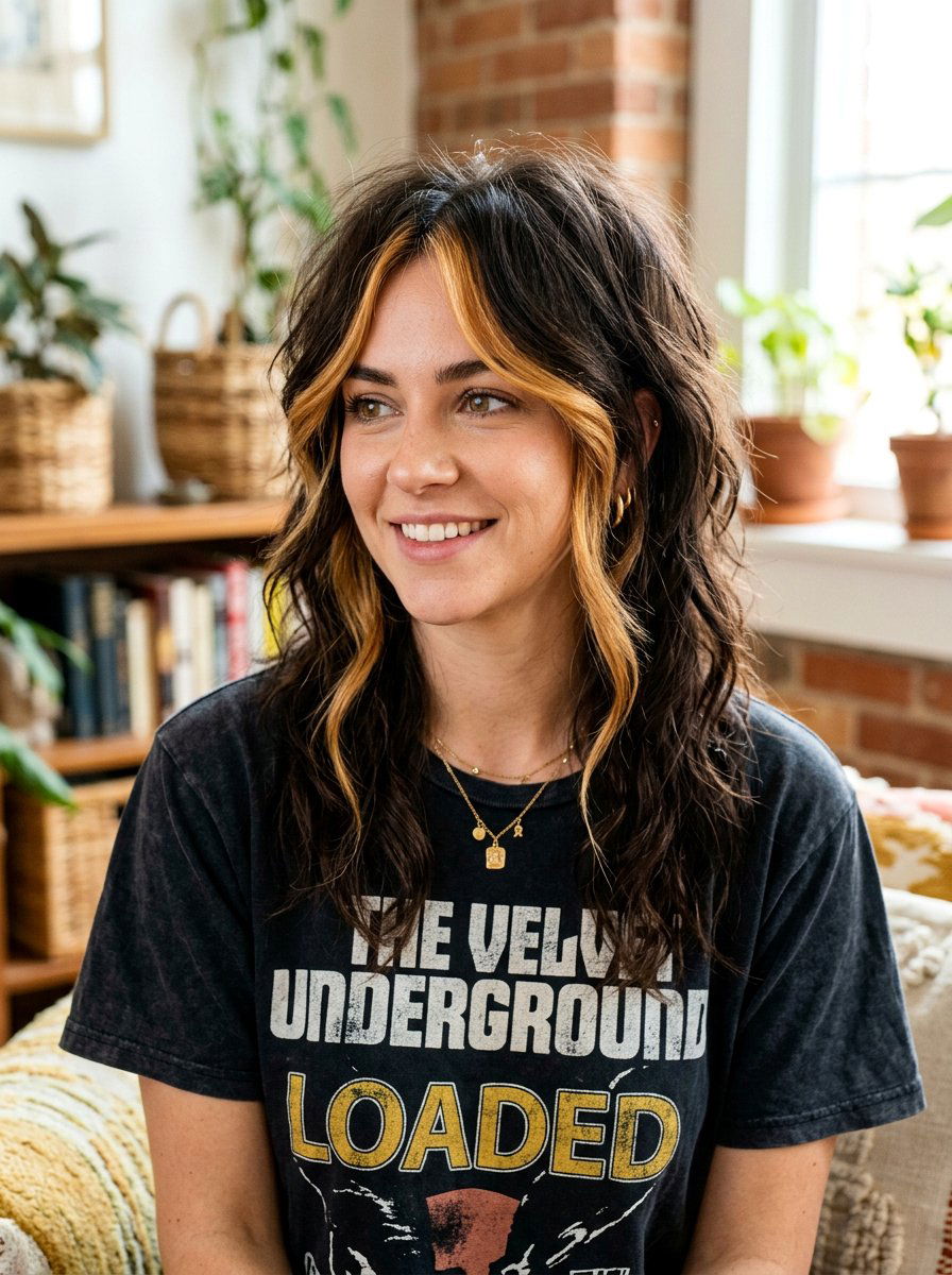 Shaggy Espresso Hair Caramel Money Piece - 20 rich espresso with caramel money piece - 20 rich espresso with caramel money piece