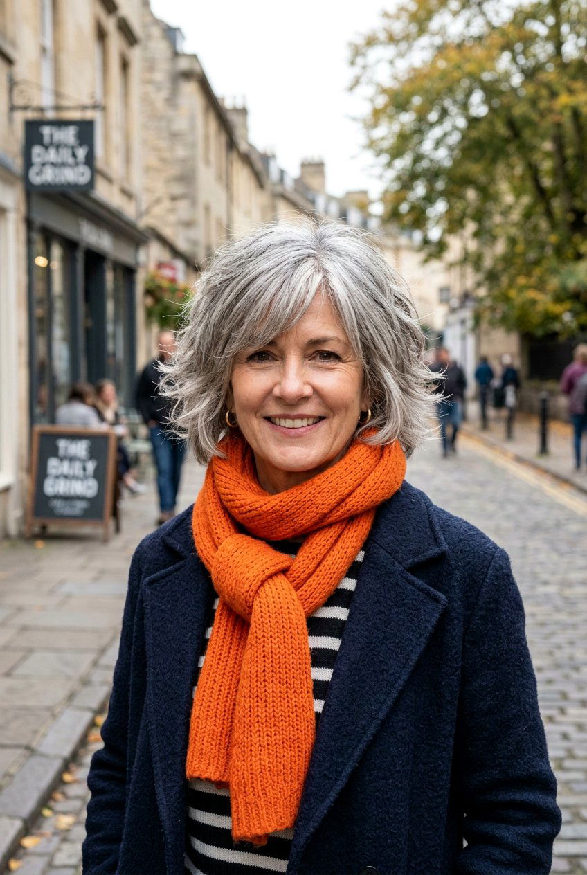 Shaggy Gray Bob For Thick Hair - 20 gray bob with layers for older women - 20 gray bob with layers for older women