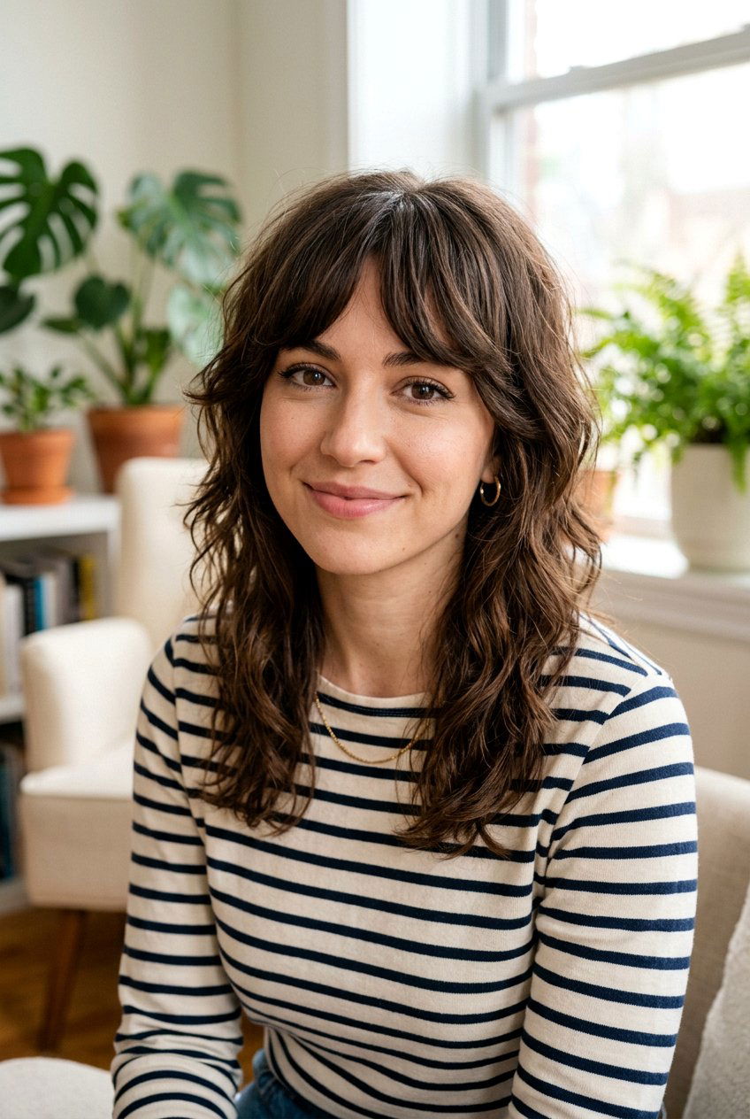 Shaggy Haircut With Bottleneck Bangs - 20 modern shag for mature women - 20 modern shag for mature women