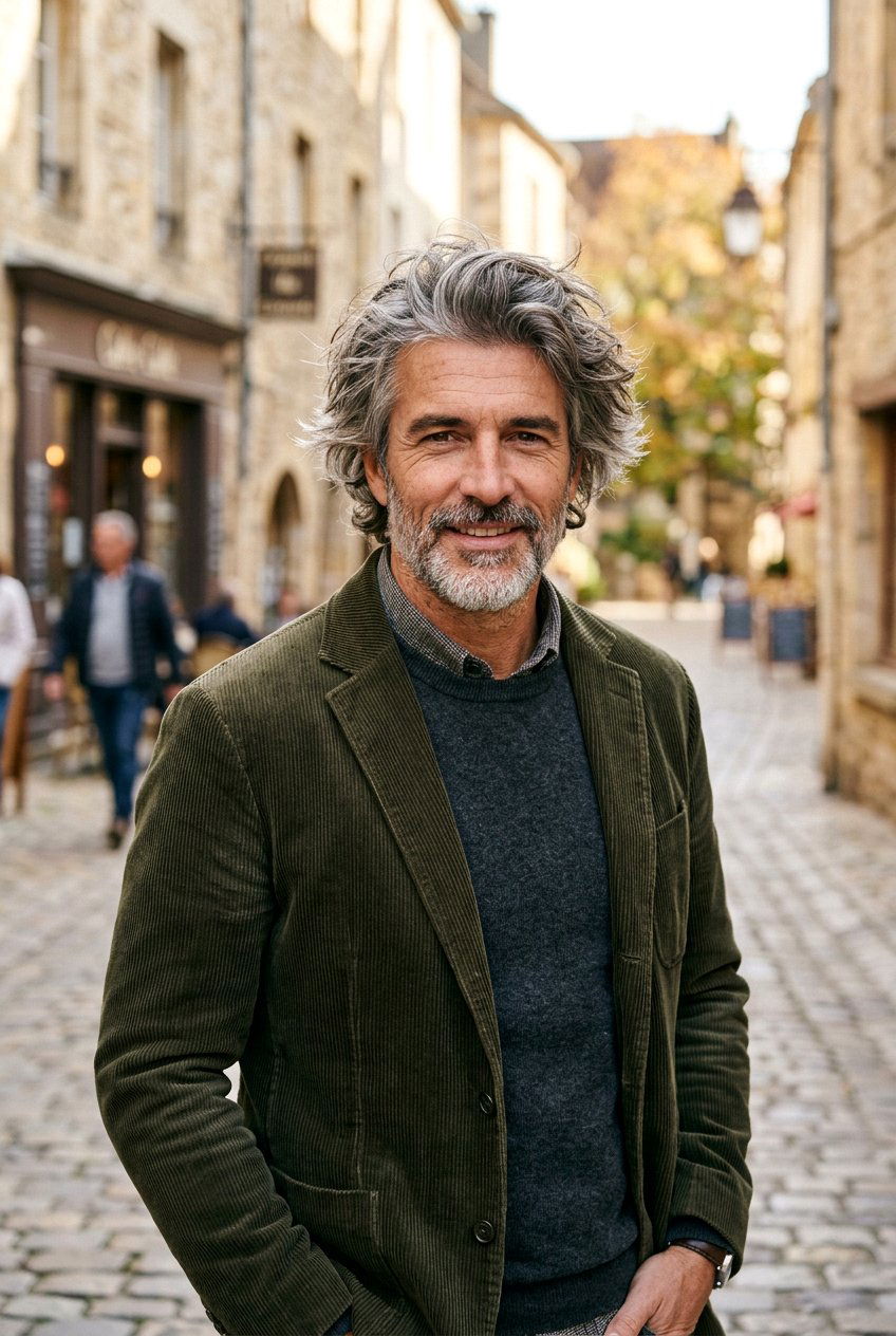 Shaggy Layered Cut - 20 mens haircut for salt and pepper hair - 20 men’s haircut for salt and pepper hair