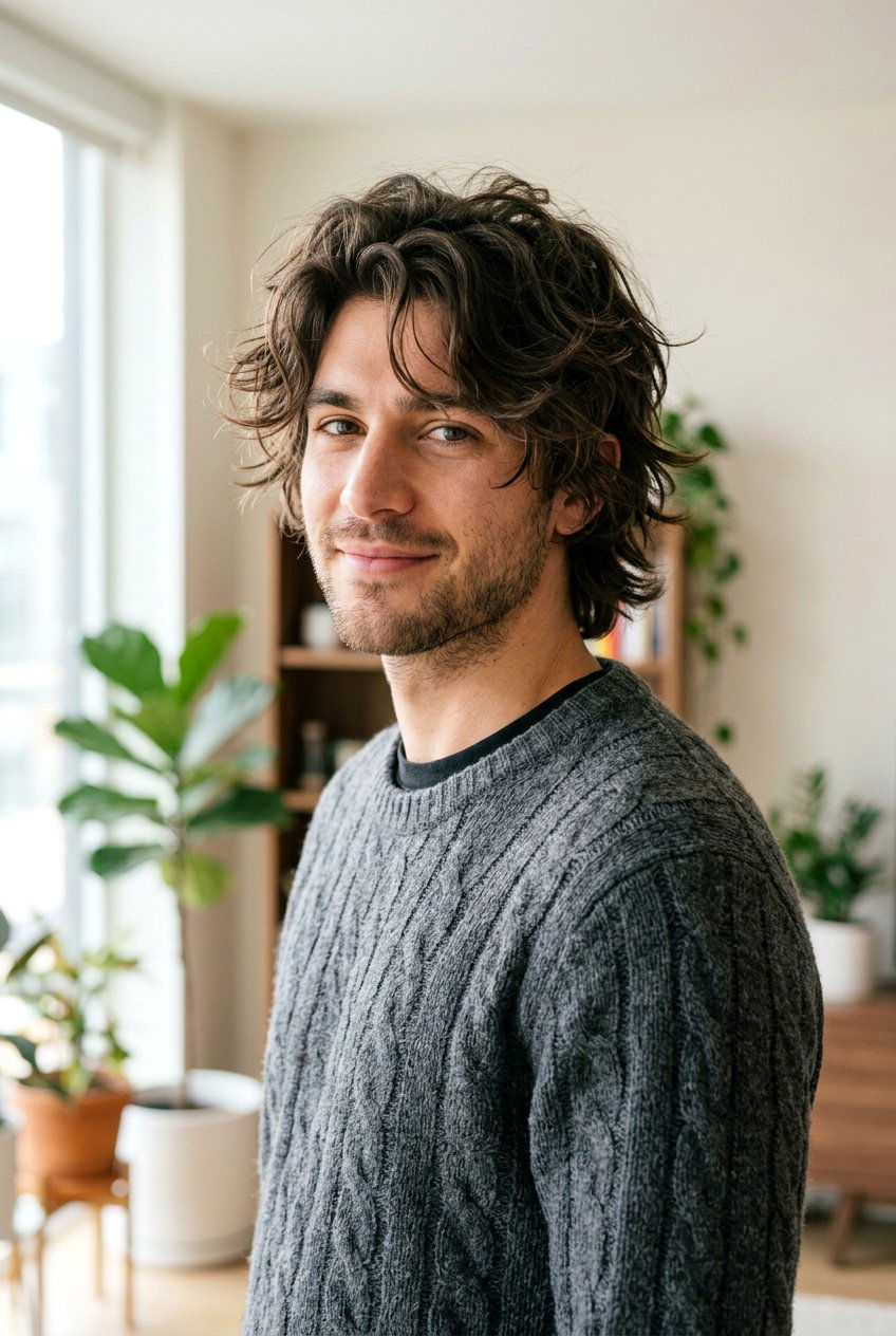 Shaggy Layered Cut - 20 mens haircut for oval face - 20 men’s haircut for oval face