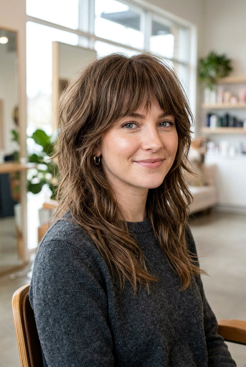 Shaggy Layered Haircut With Fringe - 20 korean layered haircut - 20 korean layered haircut