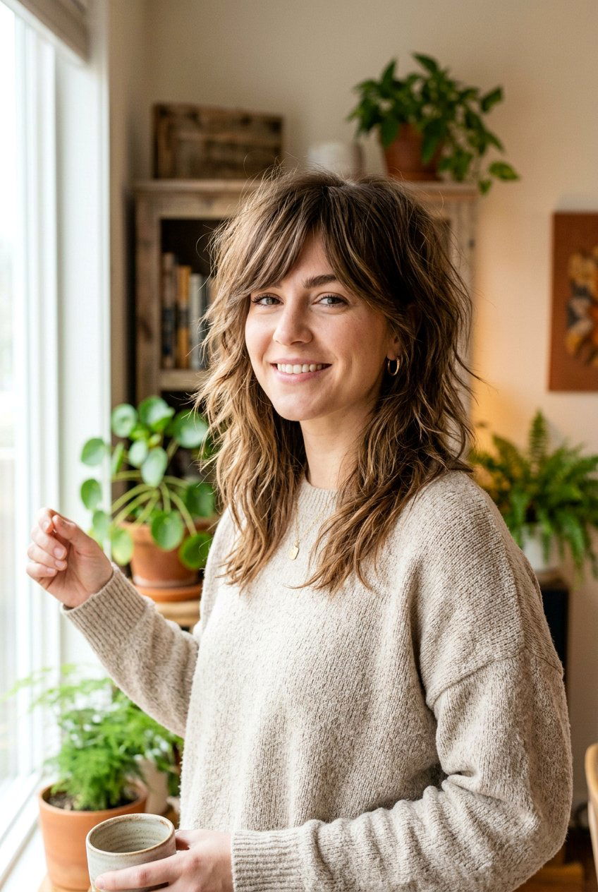 Shaggy Layered Haircut With Side Bangs - 20 layered haircut with side bangs - 20 layered haircut with side bangs