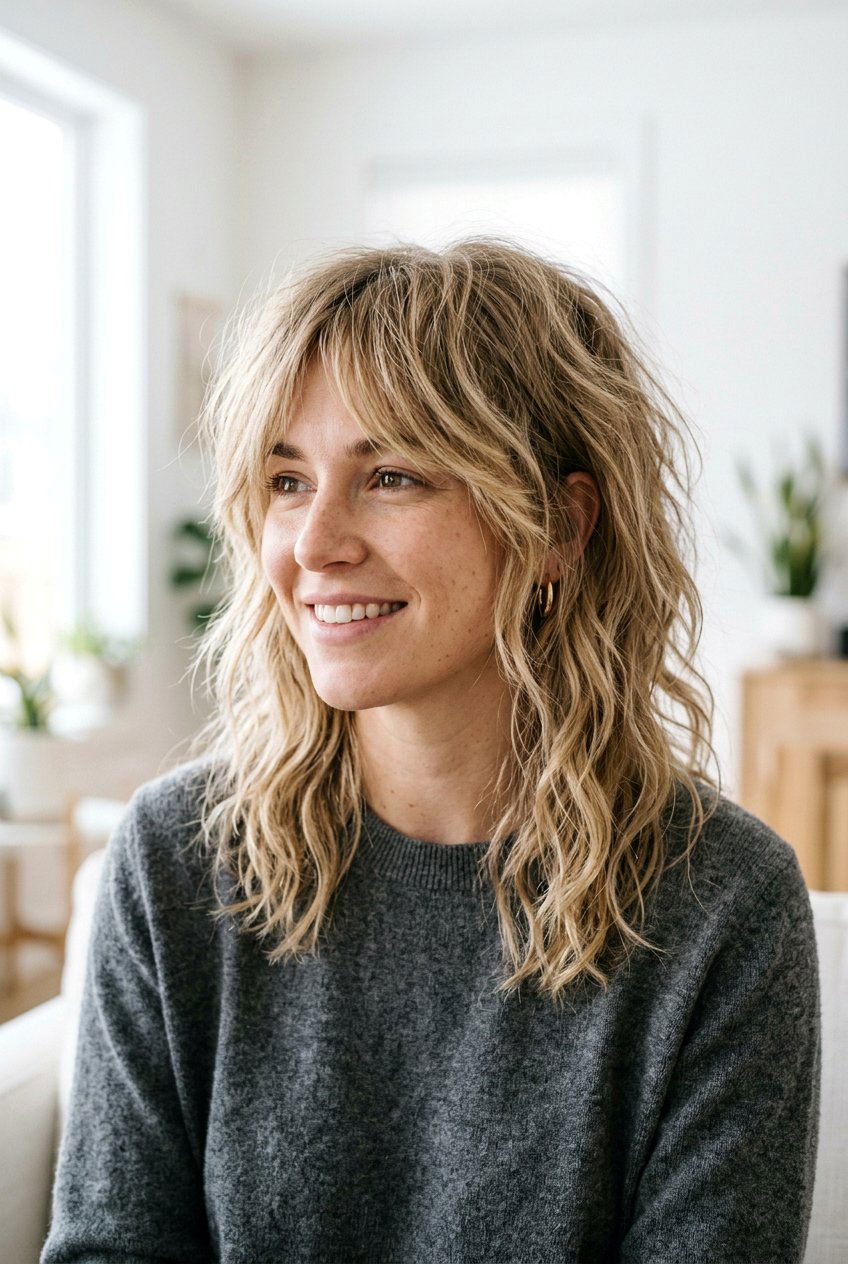 Shaggy Lob - 20 medium hairstyles for thin hair - 20 medium hairstyles for thin hair