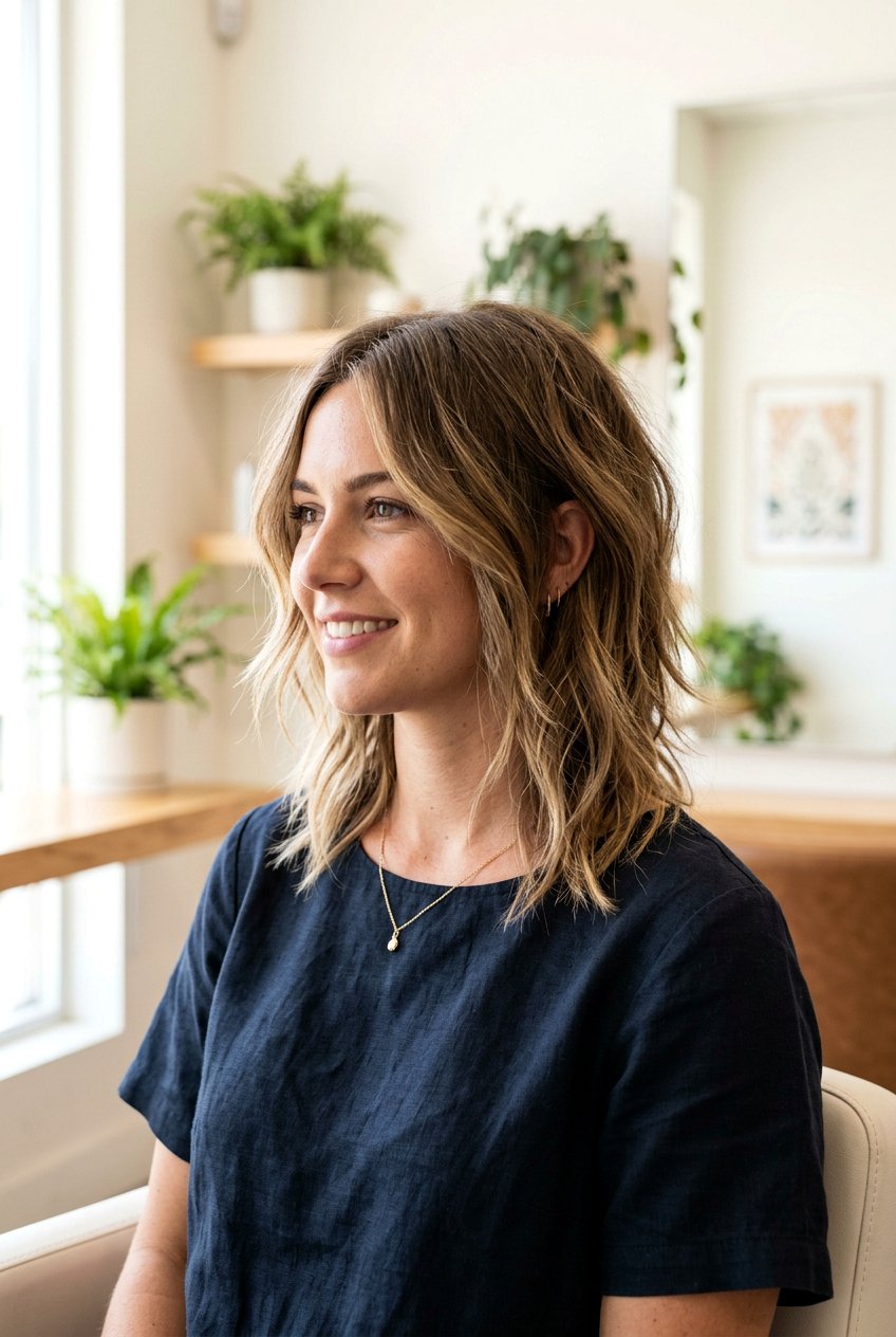 Shaggy Lob - 20 wash and wear haircuts - 20 wash and wear haircuts