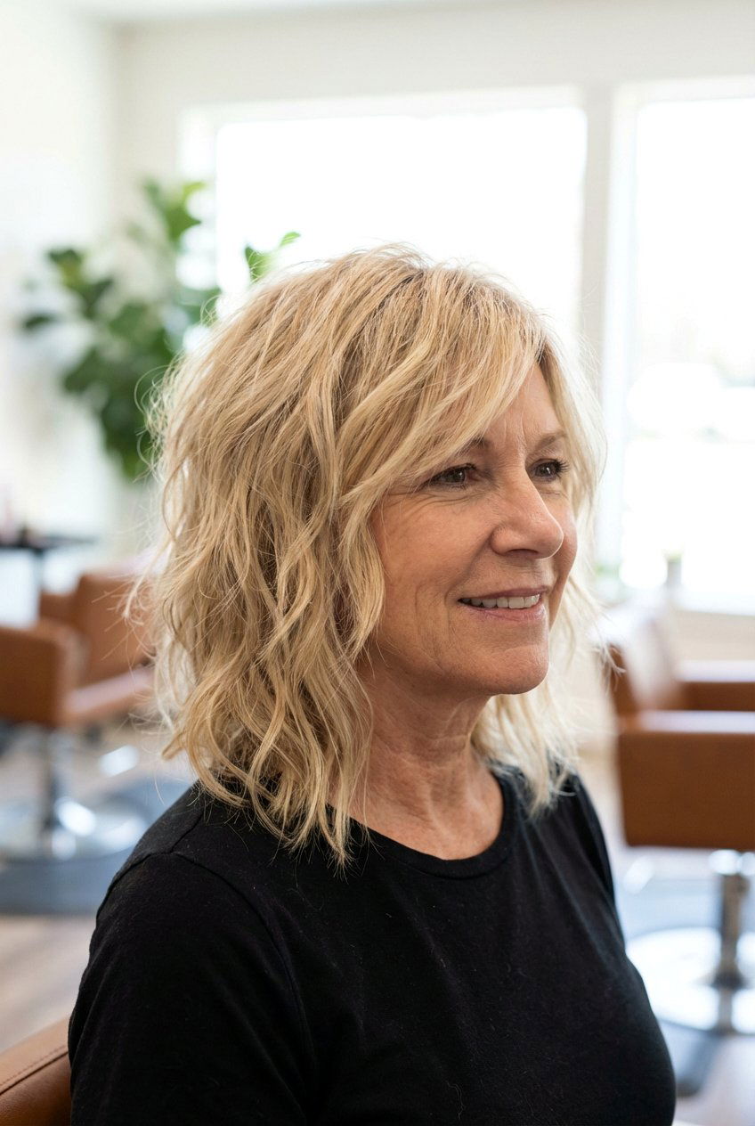 Shaggy Lob Haircut - 20 best haircuts for women over 50 - 20 best haircuts for women over 50