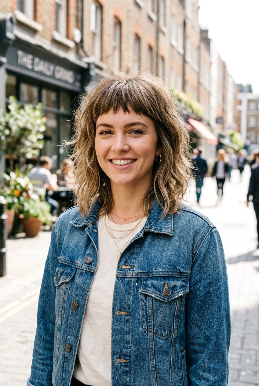 Shaggy Lob With Baby Fringe - 20 baby bangs haircut for women - 20 baby bangs haircut for women