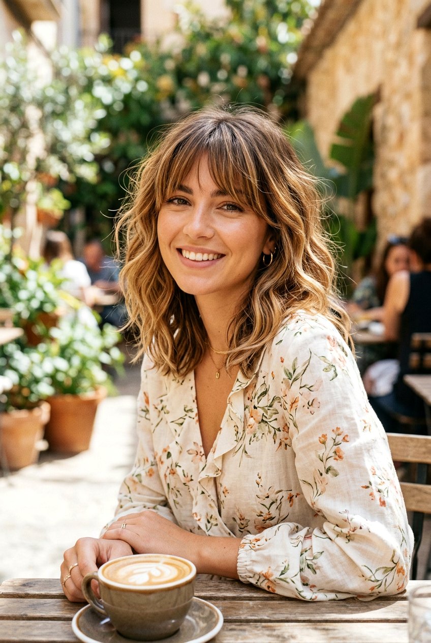 Shaggy Lob With Bangs And Balayage - 20 shaggy lob with bangs - 20 shaggy lob with bangs