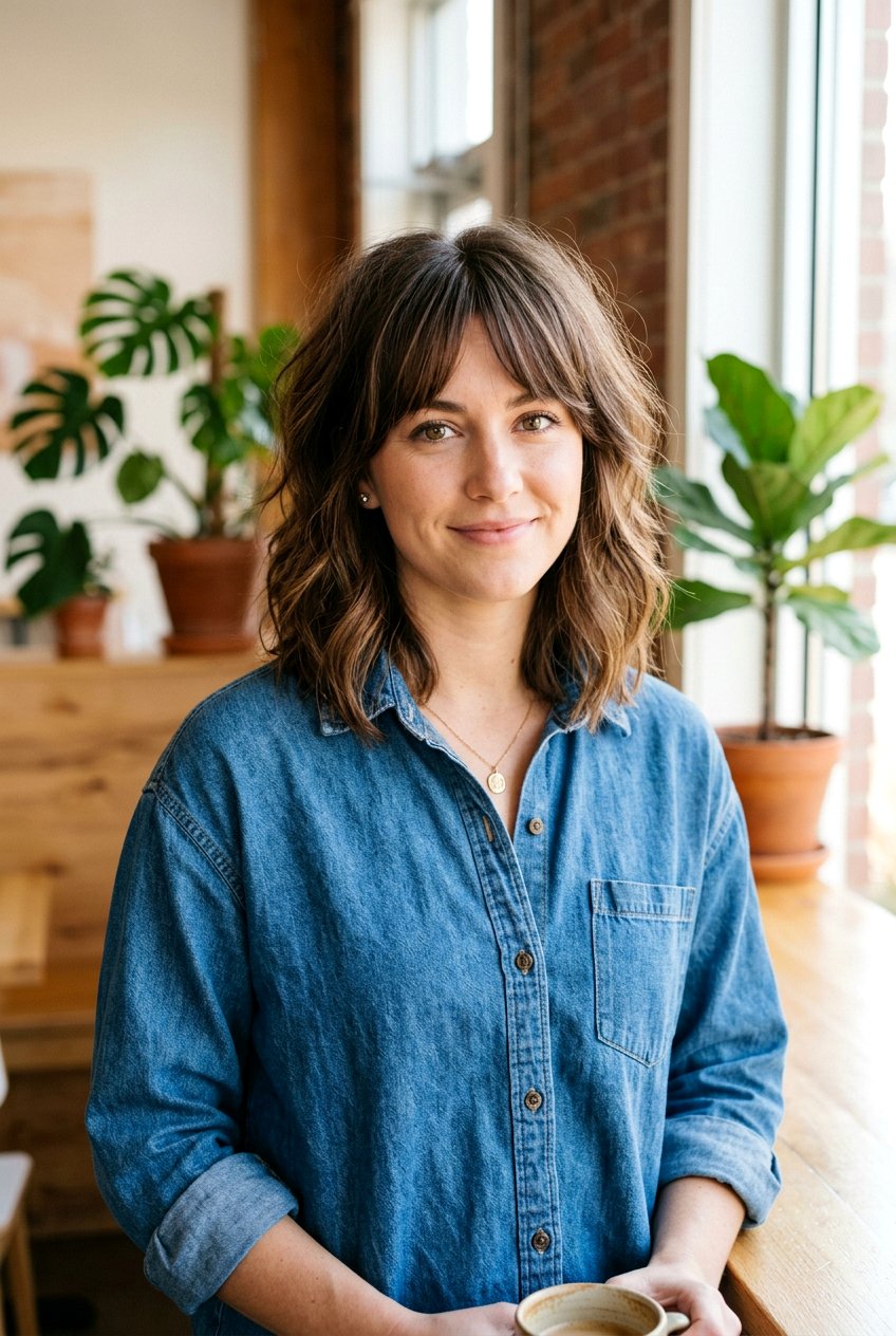 Shaggy Lob With Curtain Fringe - 20 70s shag with curtain fringe - 20 70s shag with curtain fringe