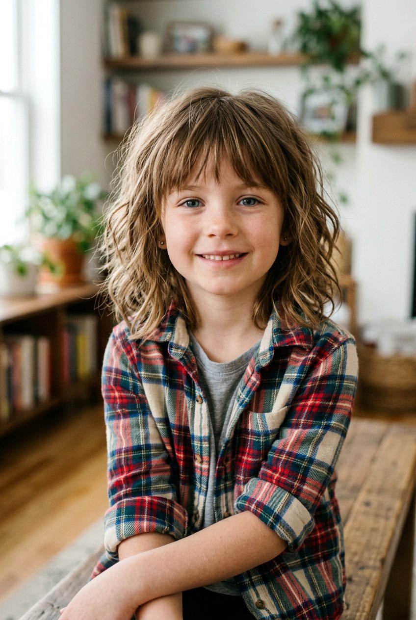 Shaggy Lob With Fringe - 20 school bob for little girls - 20 school bob for little girls