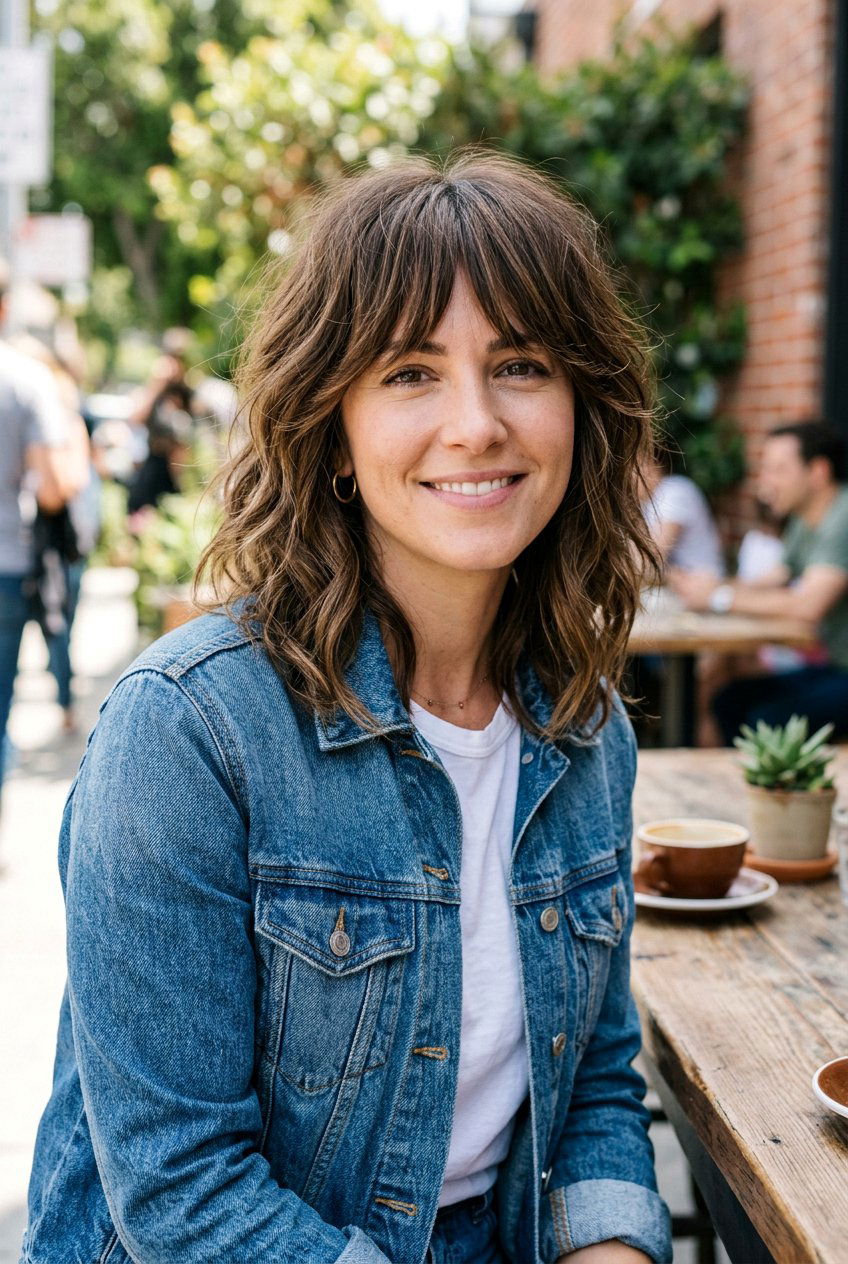 Shaggy Lob With Layered Bangs - 20 shaggy lob with bangs - 20 shaggy lob with bangs