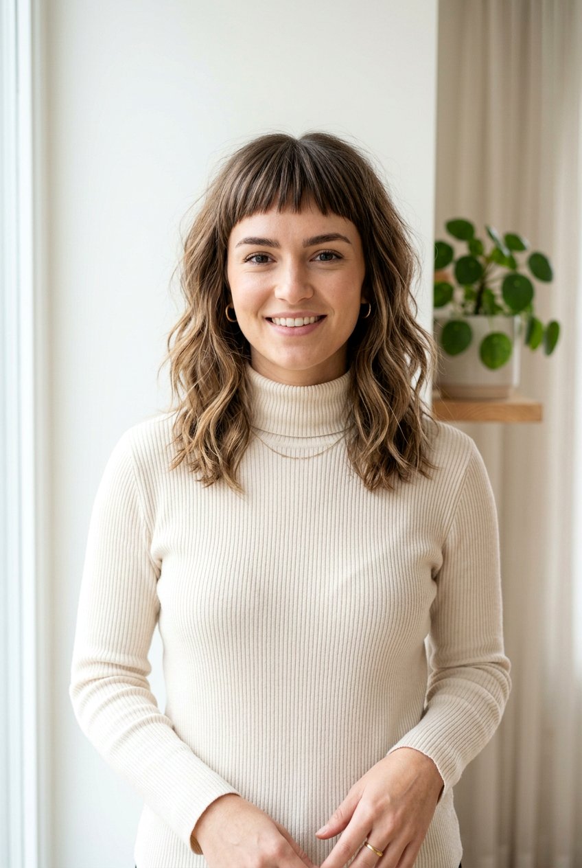 Shaggy Lob With Micro Bangs - 20 shaggy lob with bangs - 20 shaggy lob with bangs